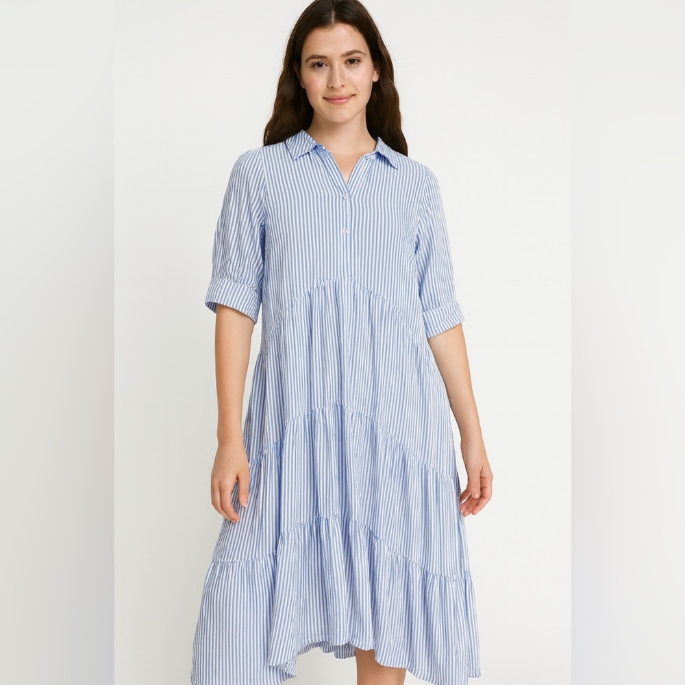 Blue Striped Women's Dress